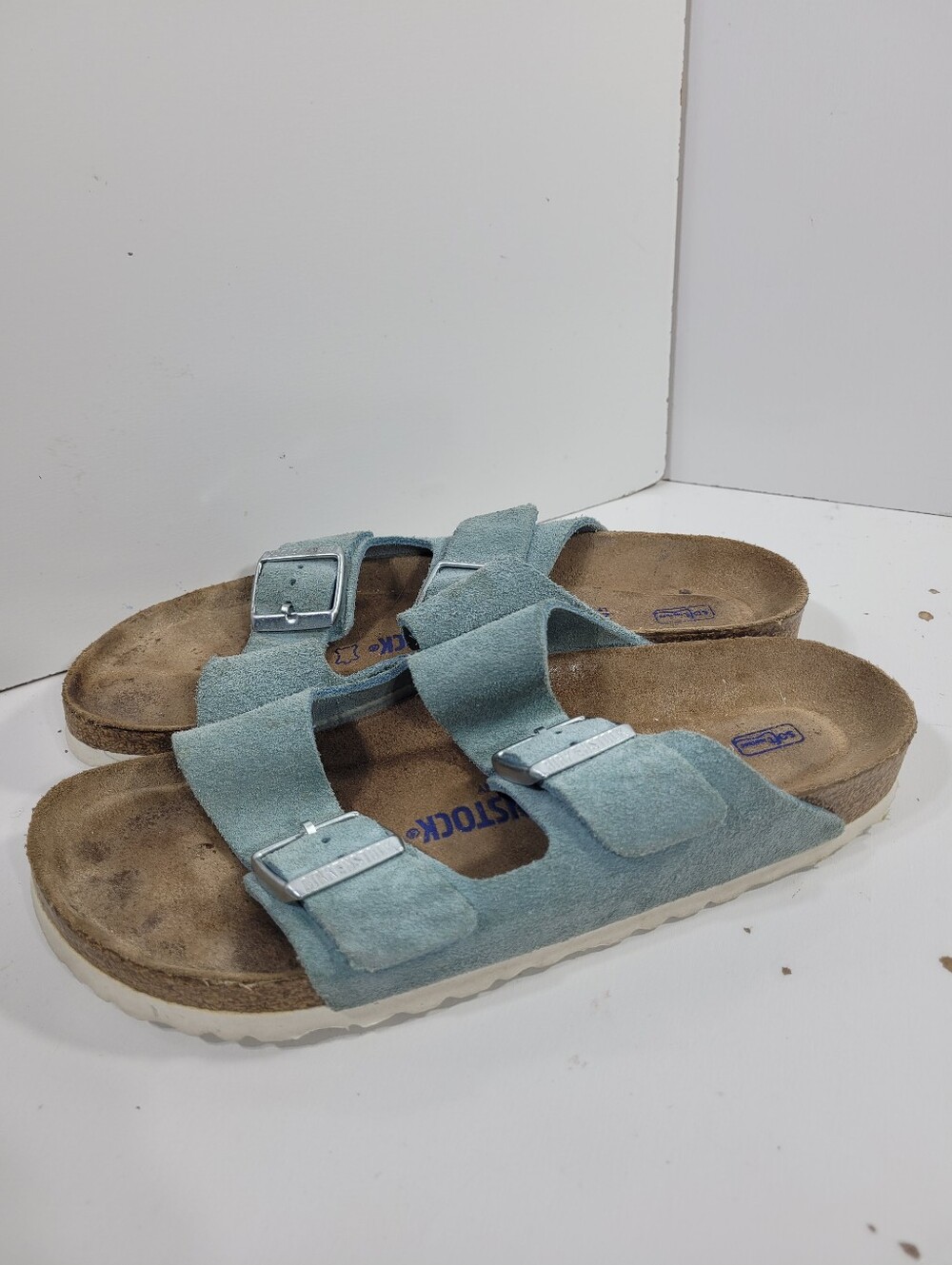 Birkenstock Arizona Soft Footbed Light Blue Suede Sandals Women Size 40 9 L9 M7